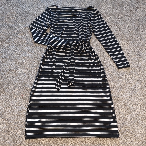 Time And Tru "Hacci" Striped Black and White Dress - Picture 1 of 8